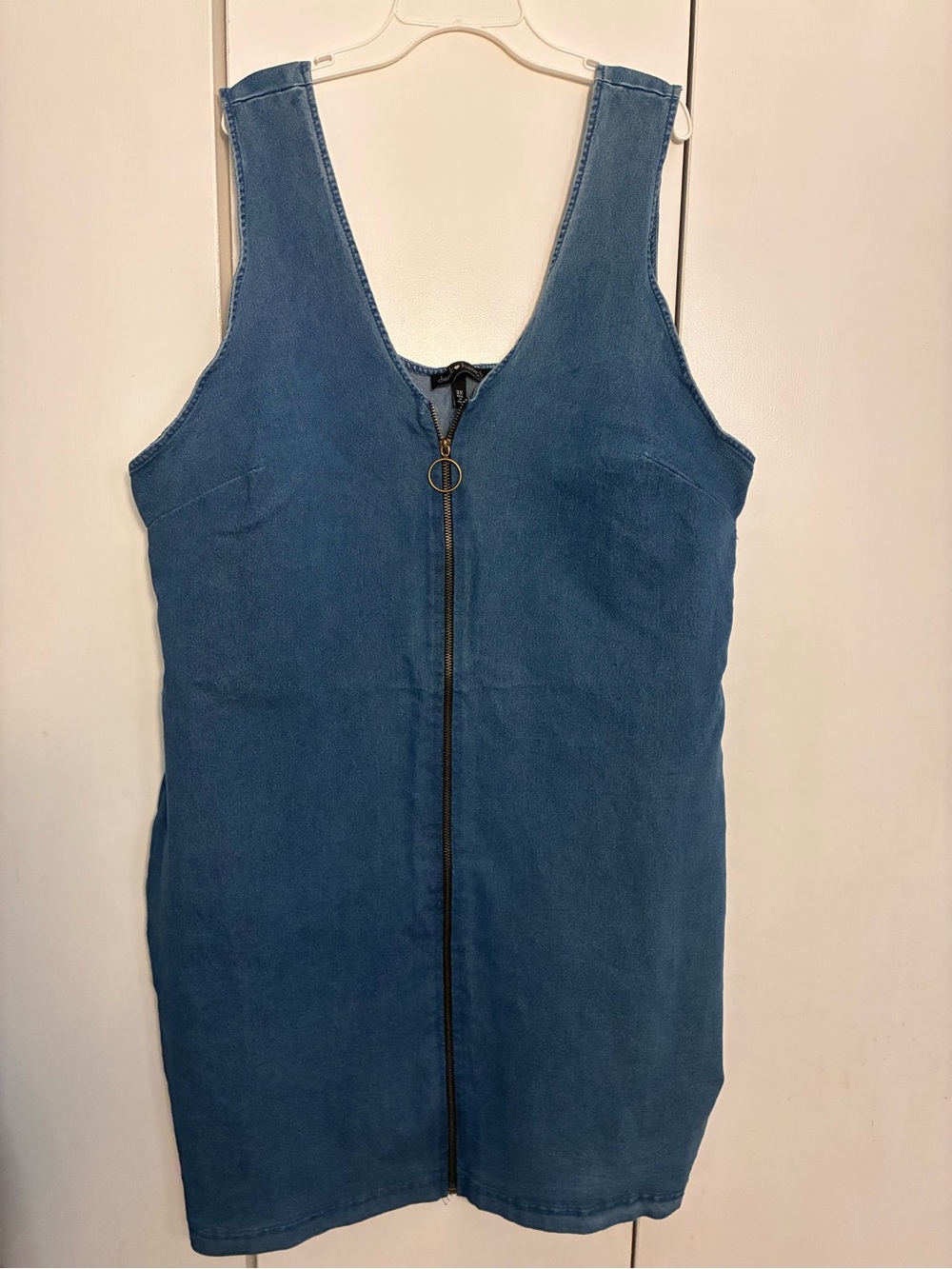 Derek Heart Plus Denim Jumper/dress Stretch Zip Front 3X Y2K Streetwear Capsule